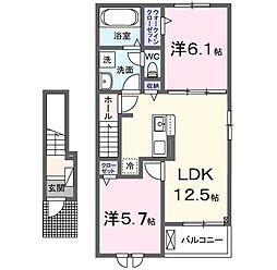リアライズI 2LDKの間取図画像