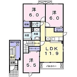ヴェルソレイユA 3LDKの間取図画像