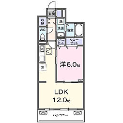 アウグーリII 1LDKの間取図画像