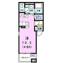 カルムコート向ヶ丘 ワンルームの間取図画像