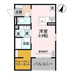D-Grande弥生E ワンルームの間取図画像