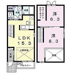 クレストール2 2LDKの間取図画像