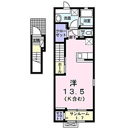 アルバカーサ ワンルームの間取図画像