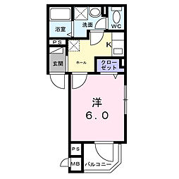 フィオーレ 1Kの間取図画像