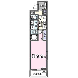 ブリュージュ テラス 1Kの間取図画像