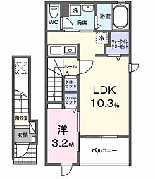 仮称;海神3丁目アパート 1LDKの間取図画像