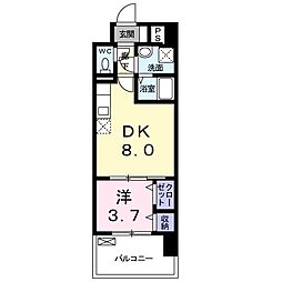 アムールガーデン陣原 1DKの間取図画像