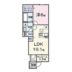 西深津町1丁目アパート(028780601) 1LDKの間取図画像