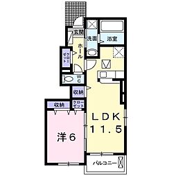 ひなた2A 1LDKの間取図画像