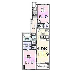 仮称 シエル白岡 II 2LDKの間取図画像