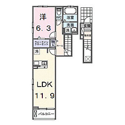 仮称 シエル白岡 I 1LDKの間取図画像