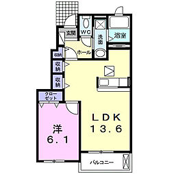 プロムナード 1LDKの間取図画像