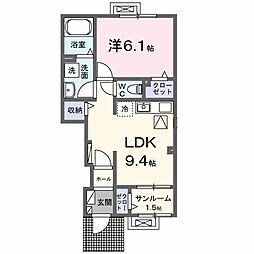 ボン・クールIV 1LDKの間取図画像