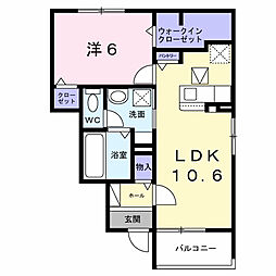 ボンズコート 1LDKの間取図画像