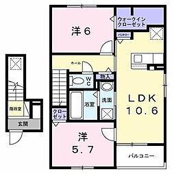 ボンズコート 2LDKの間取図画像