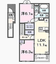 ReiRan(レイラン)I 2LDKの間取図画像