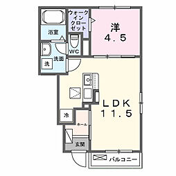 ラポール イースト 1LDKの間取図画像
