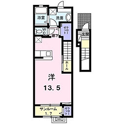 ファースト サンライズII ワンルームの間取図画像