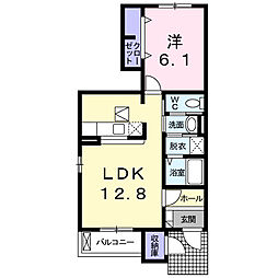 エレガンシアA 1LDKの間取図画像