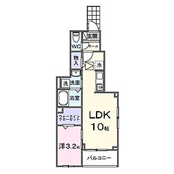 グレイス II B 1LDKの間取図画像