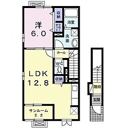 アベニール 1LDKの間取図画像