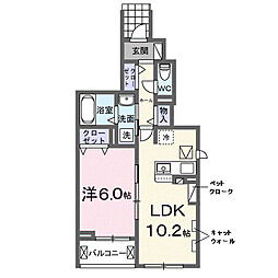 ラヴィアンローズ 1LDKの間取図画像