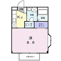 サニー徳重 1Kの間取図画像