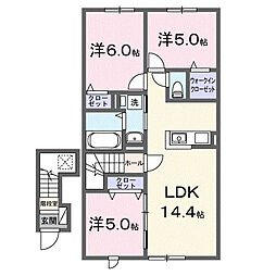 クレストール リヴェール 3LDKの間取図画像