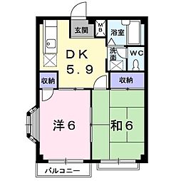 メゾンナカシマ 2DKの間取図画像