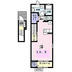 ルヴェ ソン ヴェール ワンルームの間取図画像