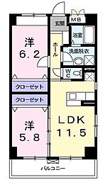 にっこうスクエア 2LDKの間取図画像