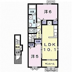 シャルム2 2LDKの間取図画像
