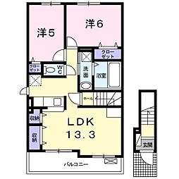 グラーベン沖A 2LDKの間取図画像