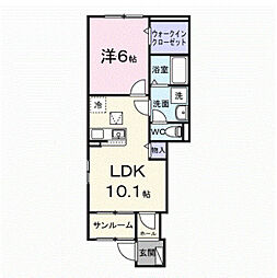 シエル西軽井沢A 1LDKの間取図画像