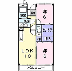 山根マーヴェラスマンション1 2LDKの間取図画像