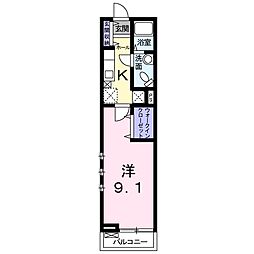 エスポワール三郷 1Kの間取図画像