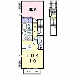 サニーフラット 1LDKの間取図画像