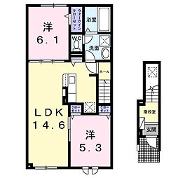 パークハイツモア 2LDKの間取図画像
