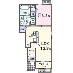 仮称)陽光町アパートB 1LDKの間取図画像