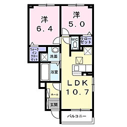 HMハイム高宮南 2LDKの間取図画像