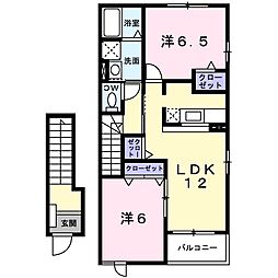 プレストK2 2LDKの間取図画像