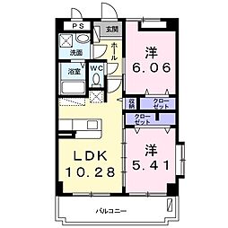 BCガーデンパレス1 2LDKの間取図画像