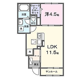 飯野アパート(028179001) 1LDKの間取図画像