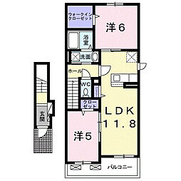 カルム サンセットII 2LDKの間取図画像