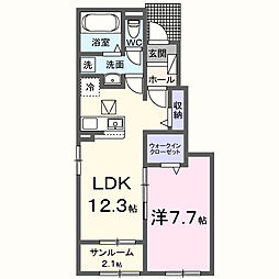 麓 Terrace 1LDKの間取図画像