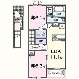 麓 Terrace 2LDKの間取図画像