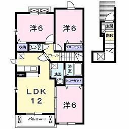 ヴァルトエルンテD 3LDKの間取図画像