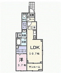 グラン イリーデ 1LDKの間取図画像
