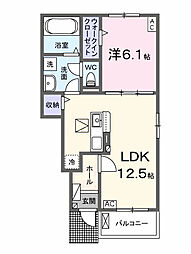 カーサ Nagomi A 1LDKの間取図画像