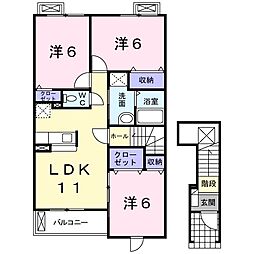 パルティール 3LDKの間取図画像